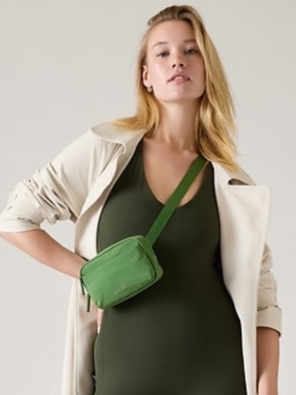 New Athleta All About Belt Bag Green Crossbody & Fanny pack